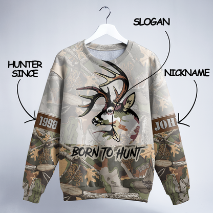 Buck Hunter Camo Personalized Unisex Sweatshirt