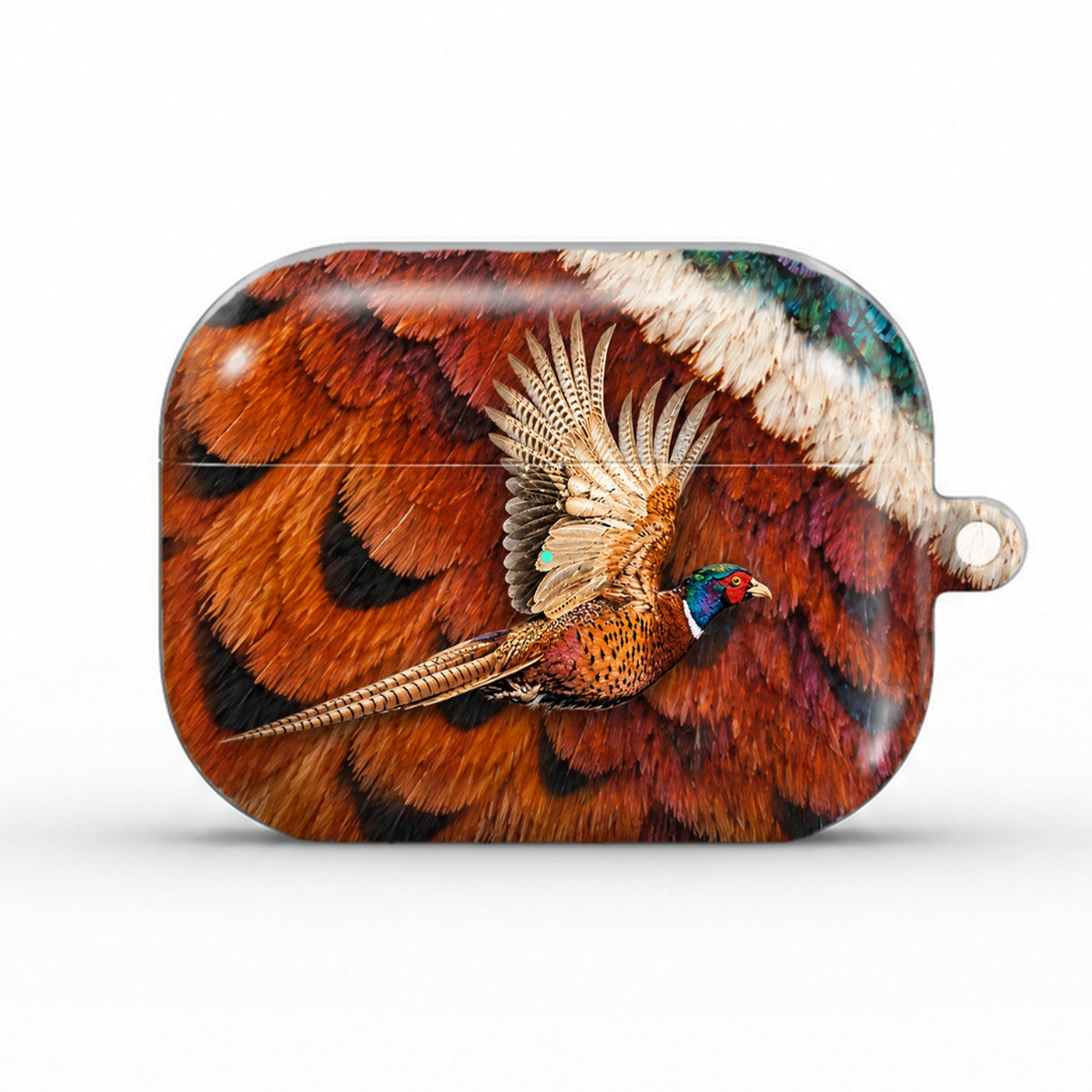 Ring-Necked Pheasant AirPods case, front