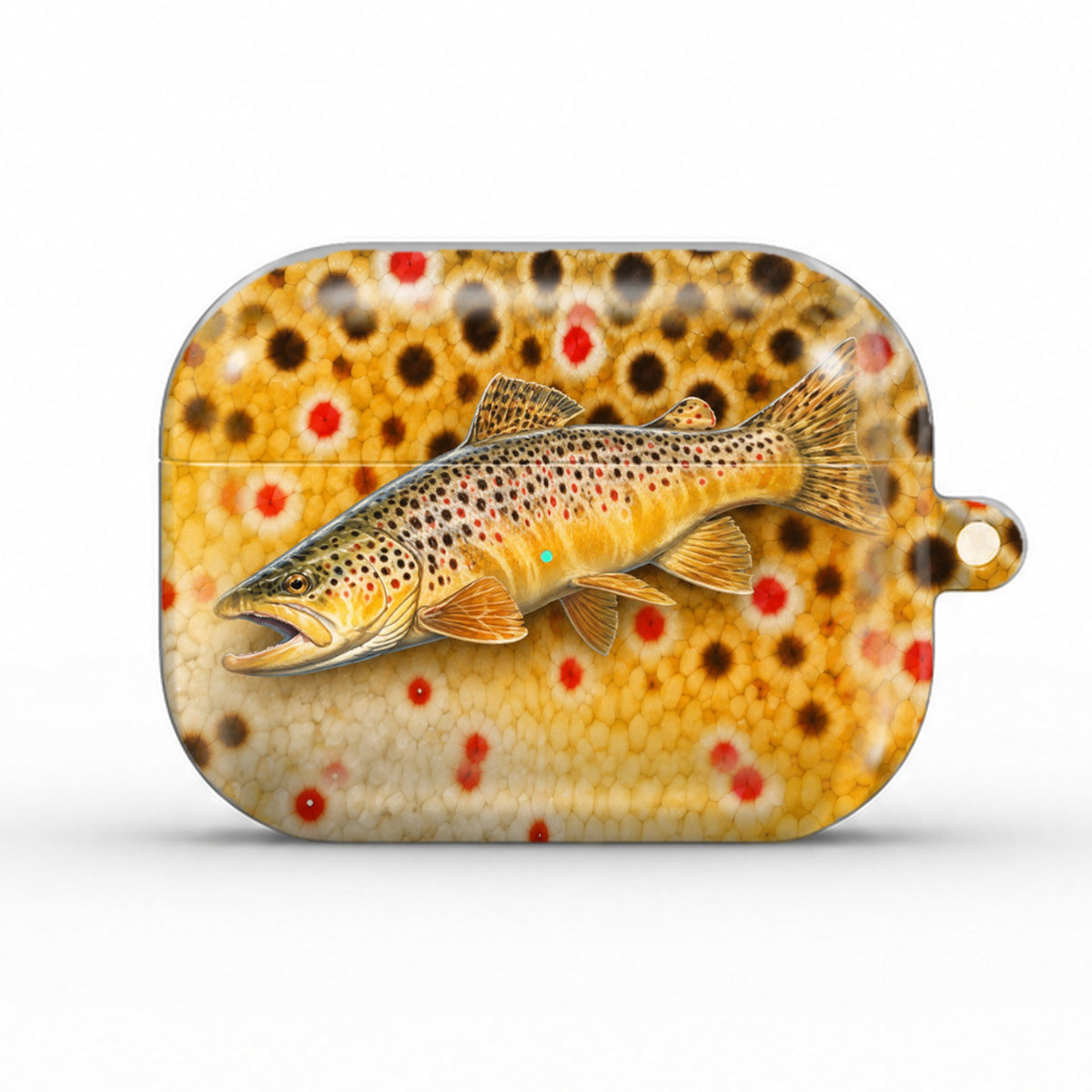 Brown Trout AirPods case, front