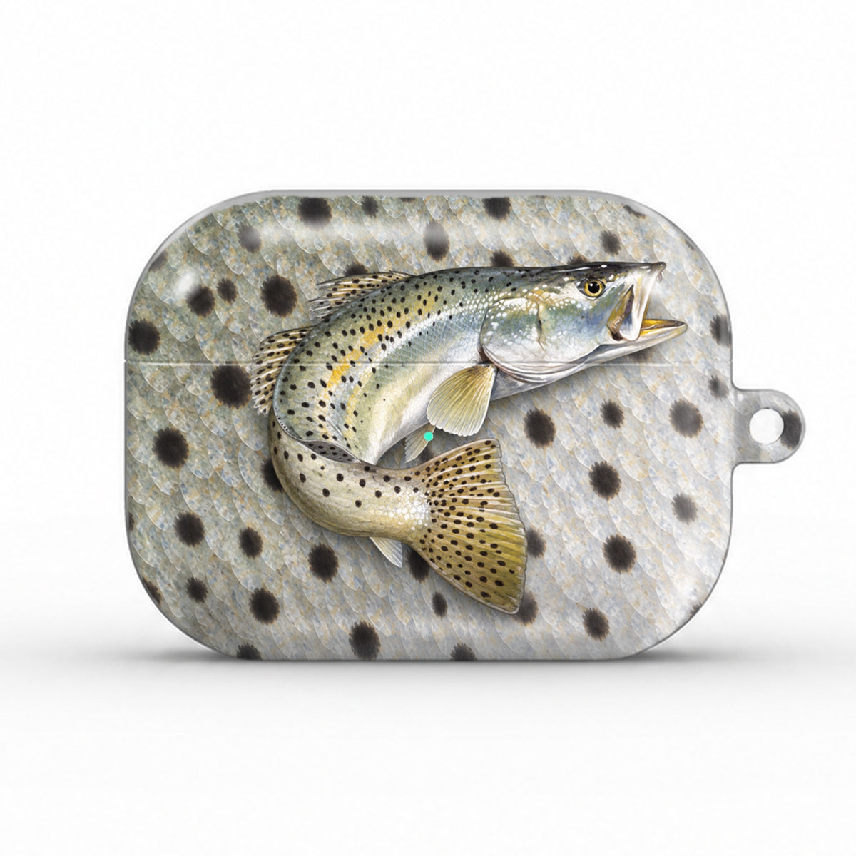 Spotted Seatrout AirPods case, front