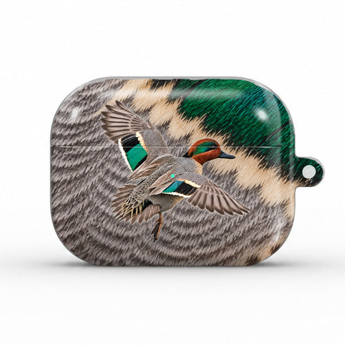 Green-Winged Teal AirPods case, front