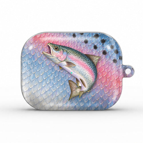 Steelhead Rainbow Trout AirPods case, front