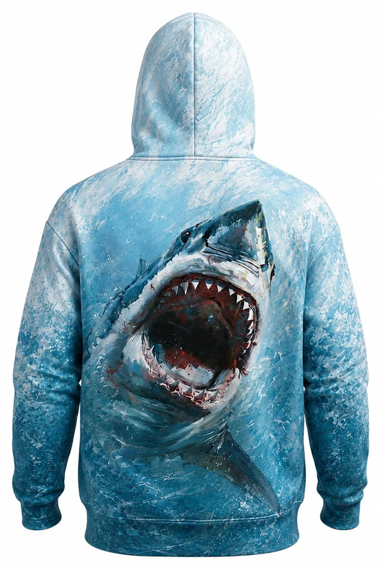 Performance Fishing Fleece-Lined Hoodie - Great White Surge - AUH04 image 1