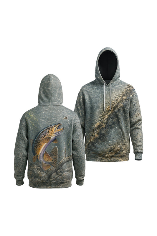 Performance Fishing Fleece-Lined Hoodie - Ozark Current Crown Brown - AUH06 image 1