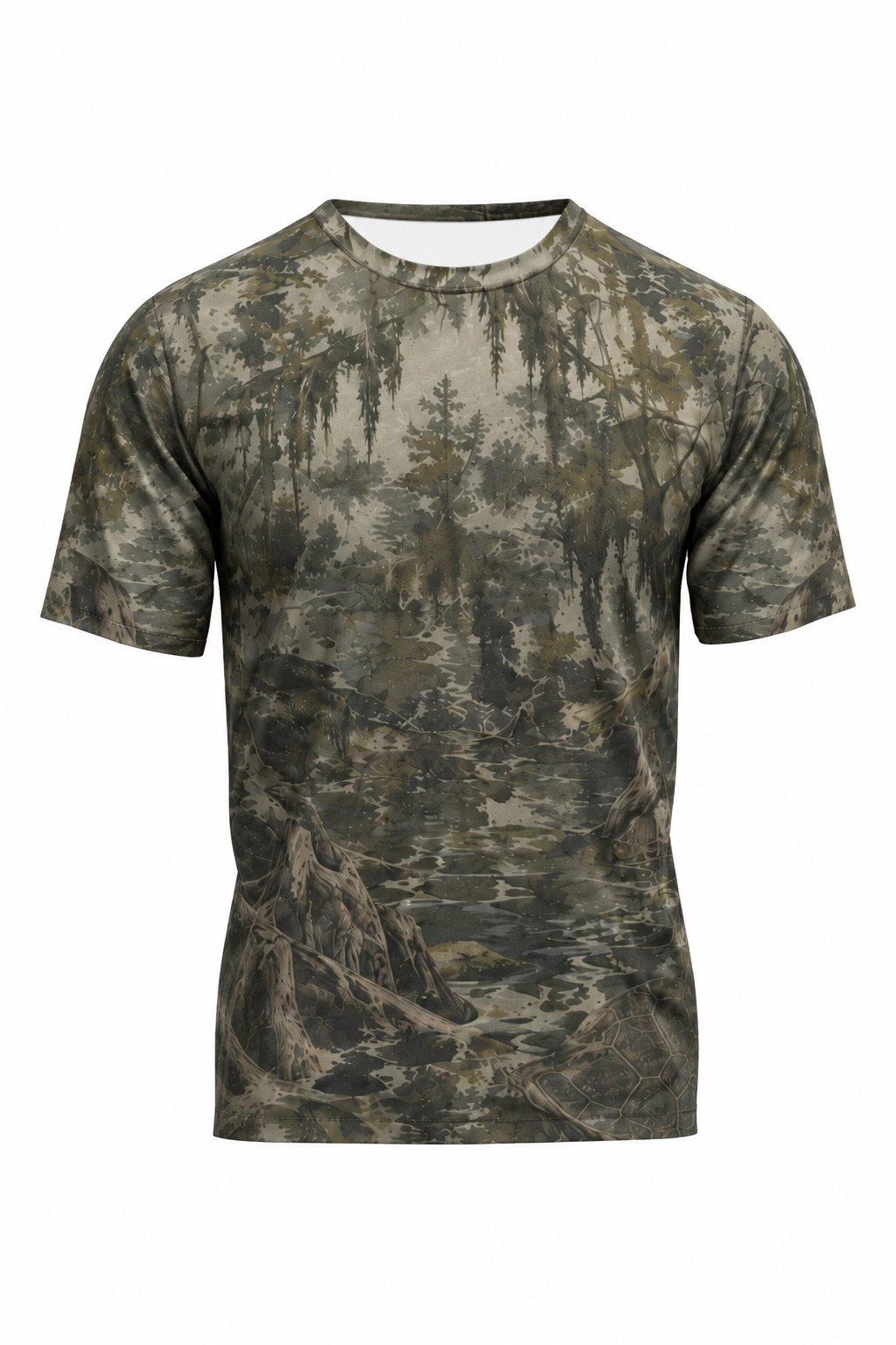 AUX340V Cypress Swamp Sentinel alligator snapping turtle short sleeve T-shirt — front view