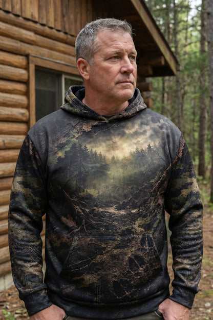 Hunter Fleece Hoodie - Shadow Boar Forest – B4R7