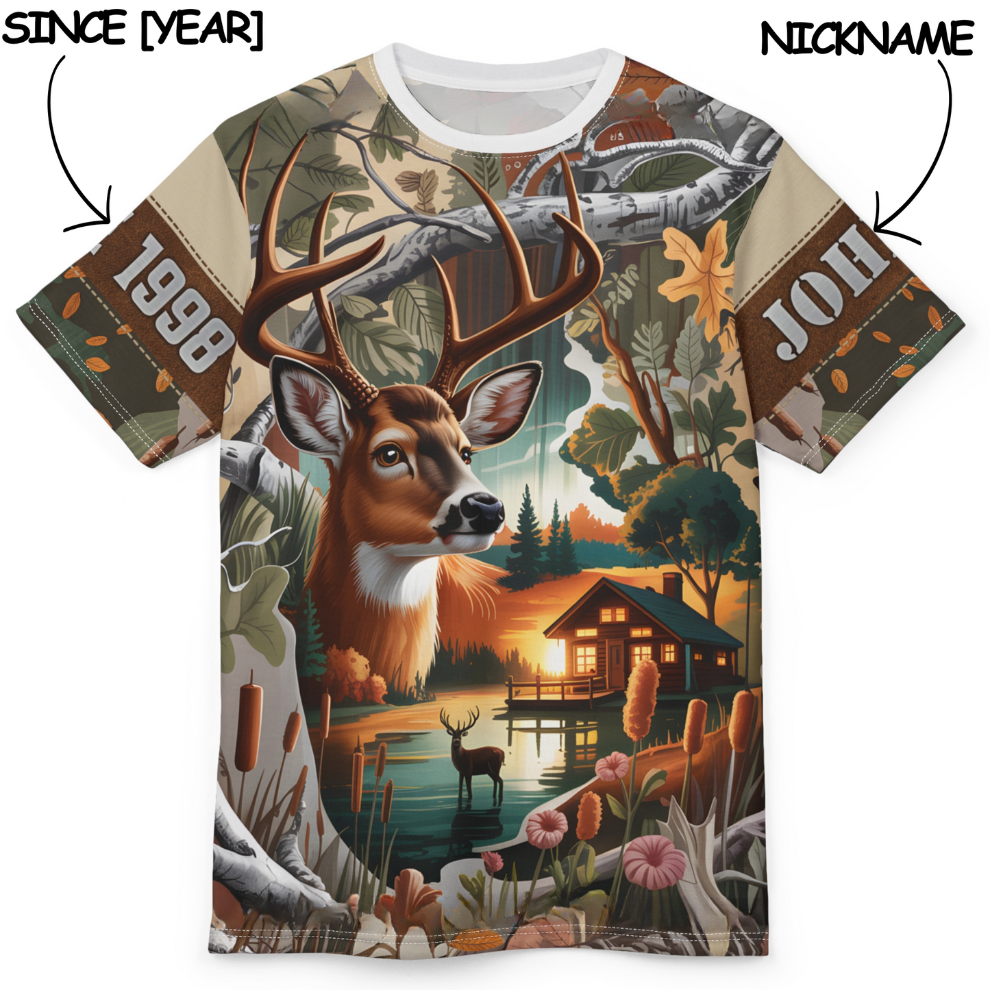 Lakeside Buck Retreat Personalized Unisex Cut & Sew Tee