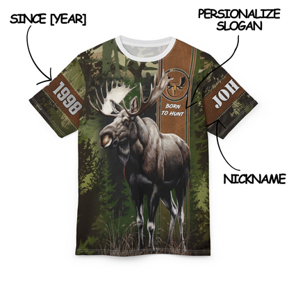Moose Hunter Personalized Unisex Cut & Sew Tee