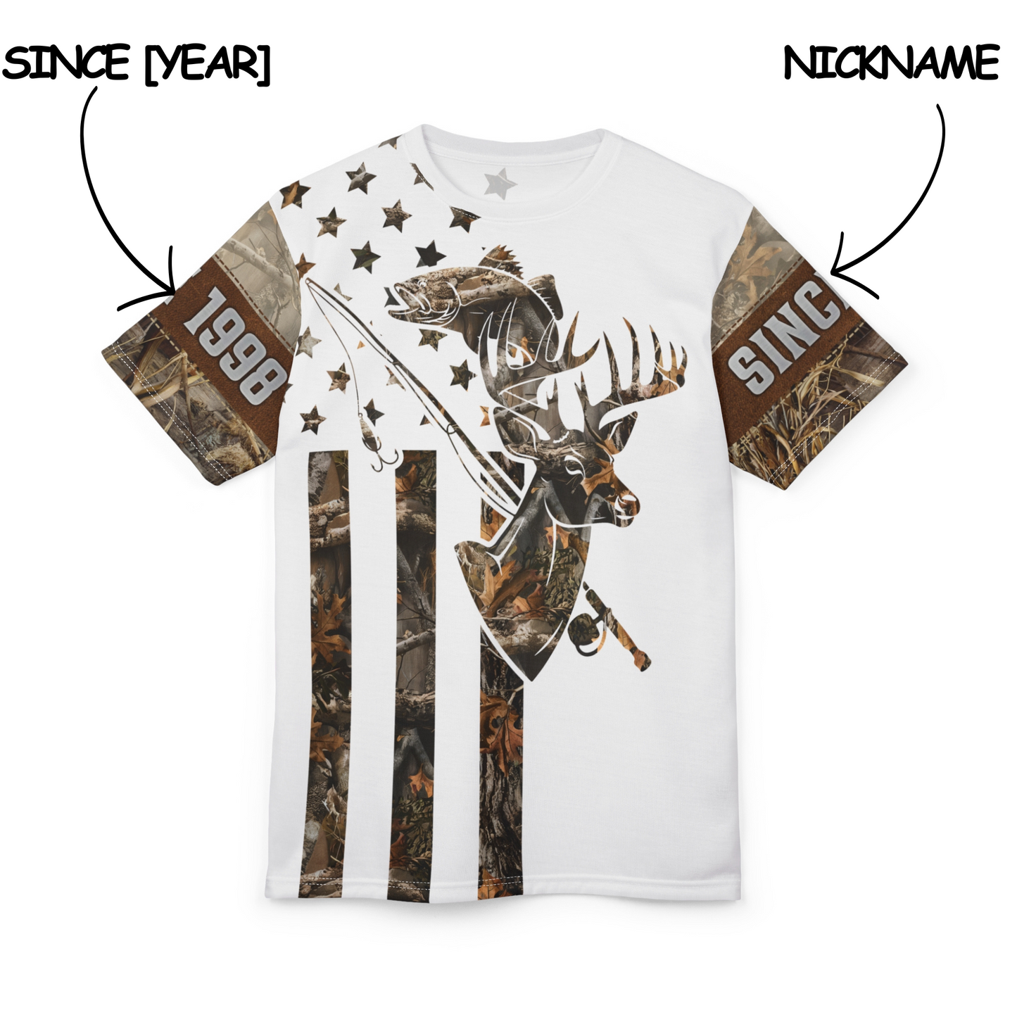 Wilderness Stars & Stripes Personalized Unisex Cut & Sew Tee