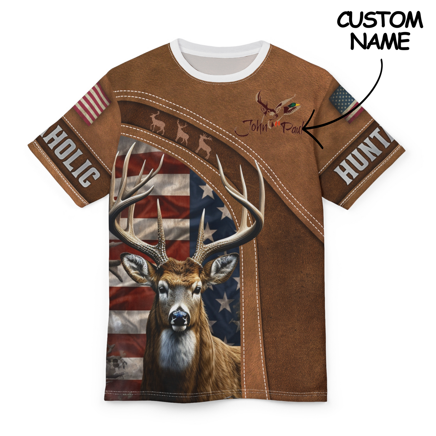 Buckaholic Hunter Personalized Unisex Cut & Sew Tee