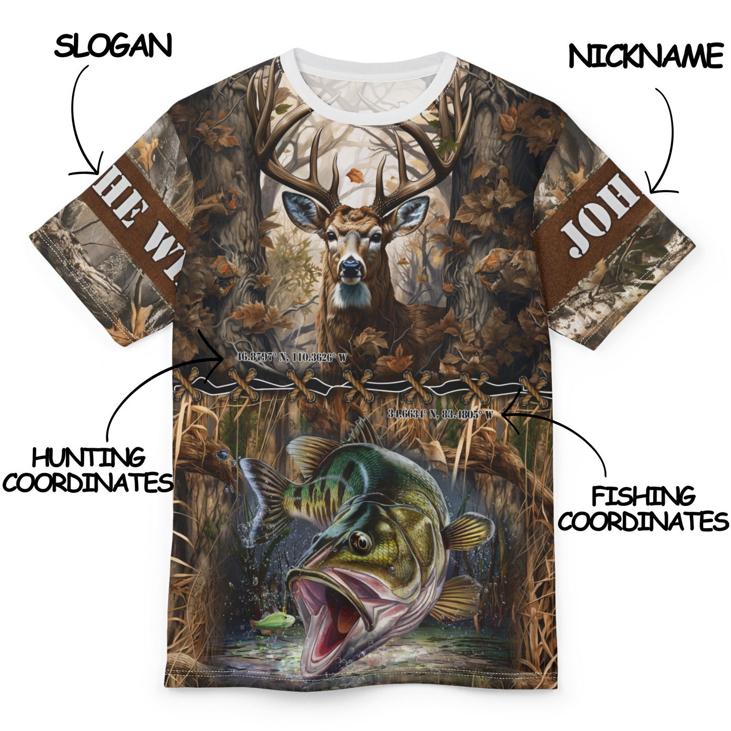 Wilderness Coordinates Personalized Unisex Cut & Sew Tee