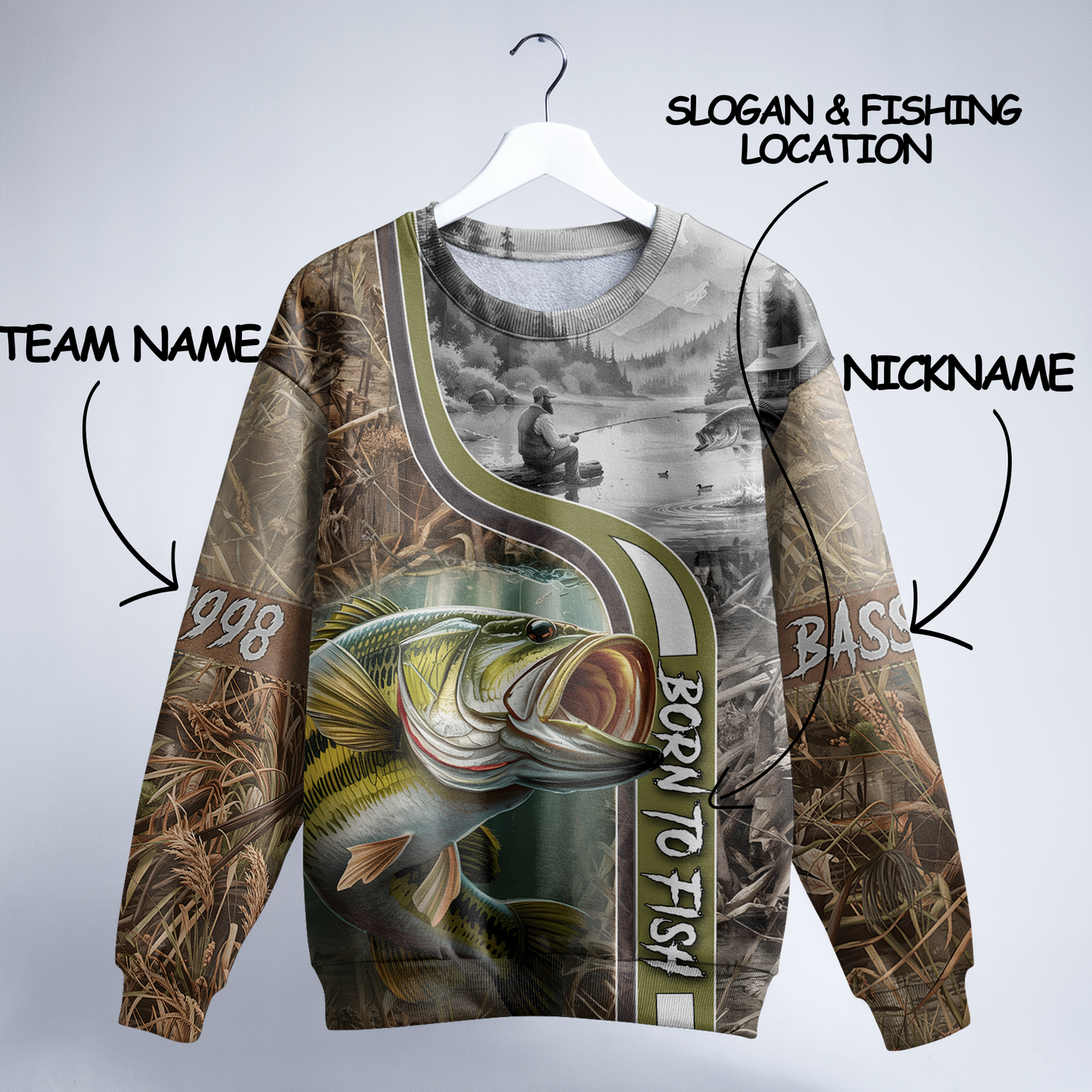 Backwater Bass Legend Personalized Unisex Sweatshirt