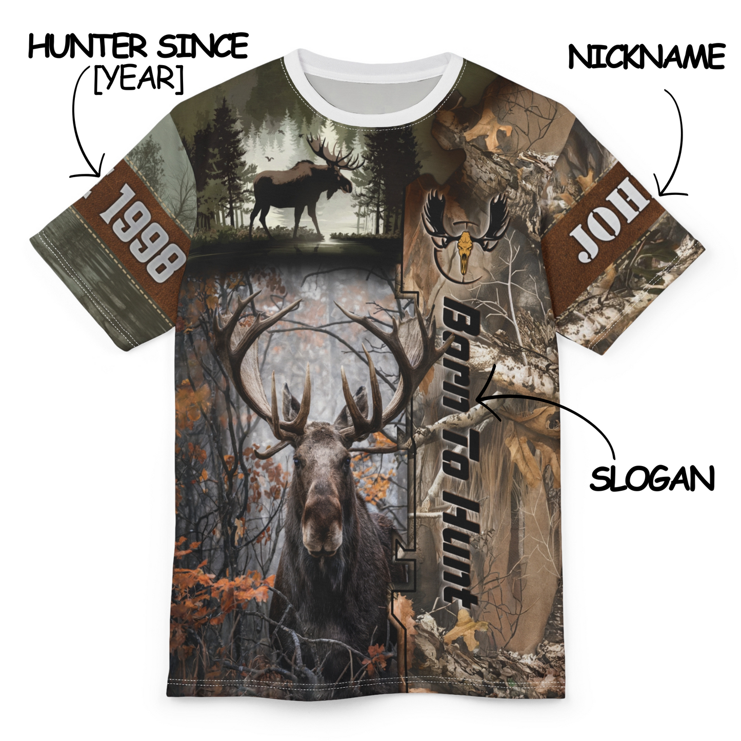 Moose Majesty Personalized Unisex Cut & Sew Tee