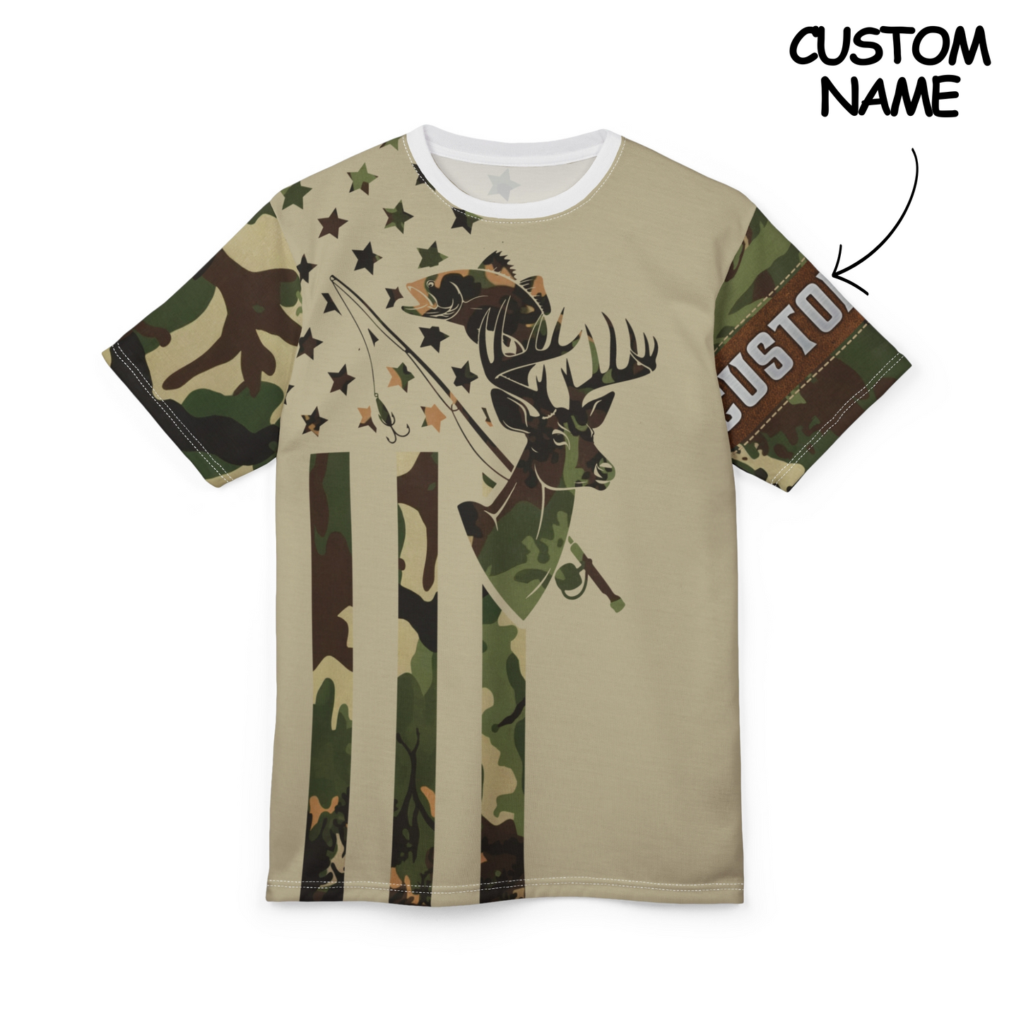 Stars & Stripes Outdoors Personalized Unisex Cut & Sew Tee