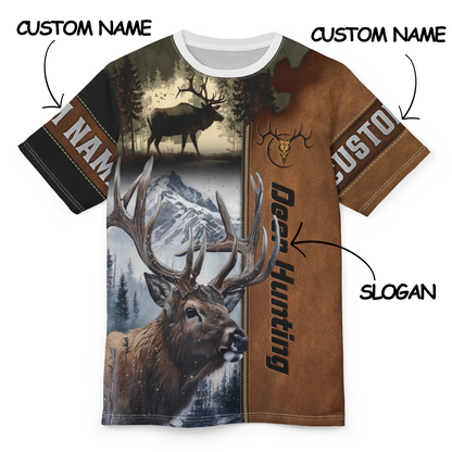 Deer Hunting Majesty Personalized Unisex Cut & Sew Tee