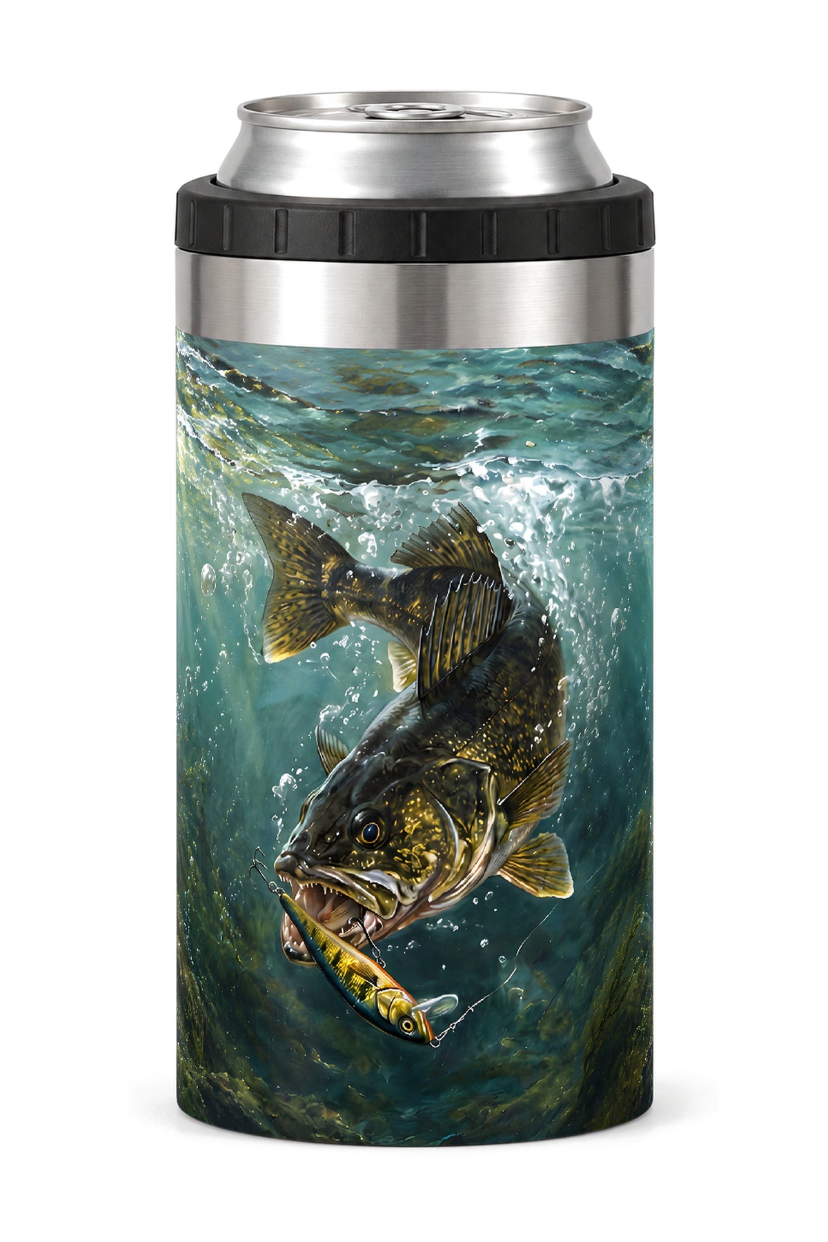 Cold Teal Walleye can cooler - front