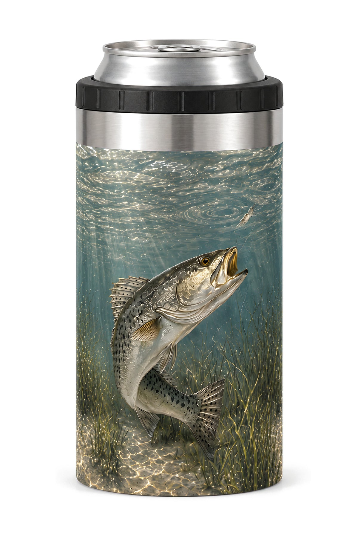 Silverline Speckled Trout can cooler - front