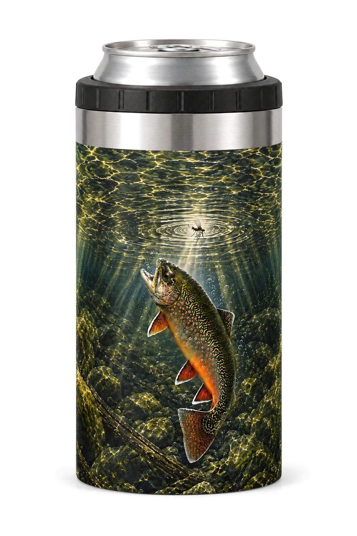 Sunken Brook Trout can cooler - front
