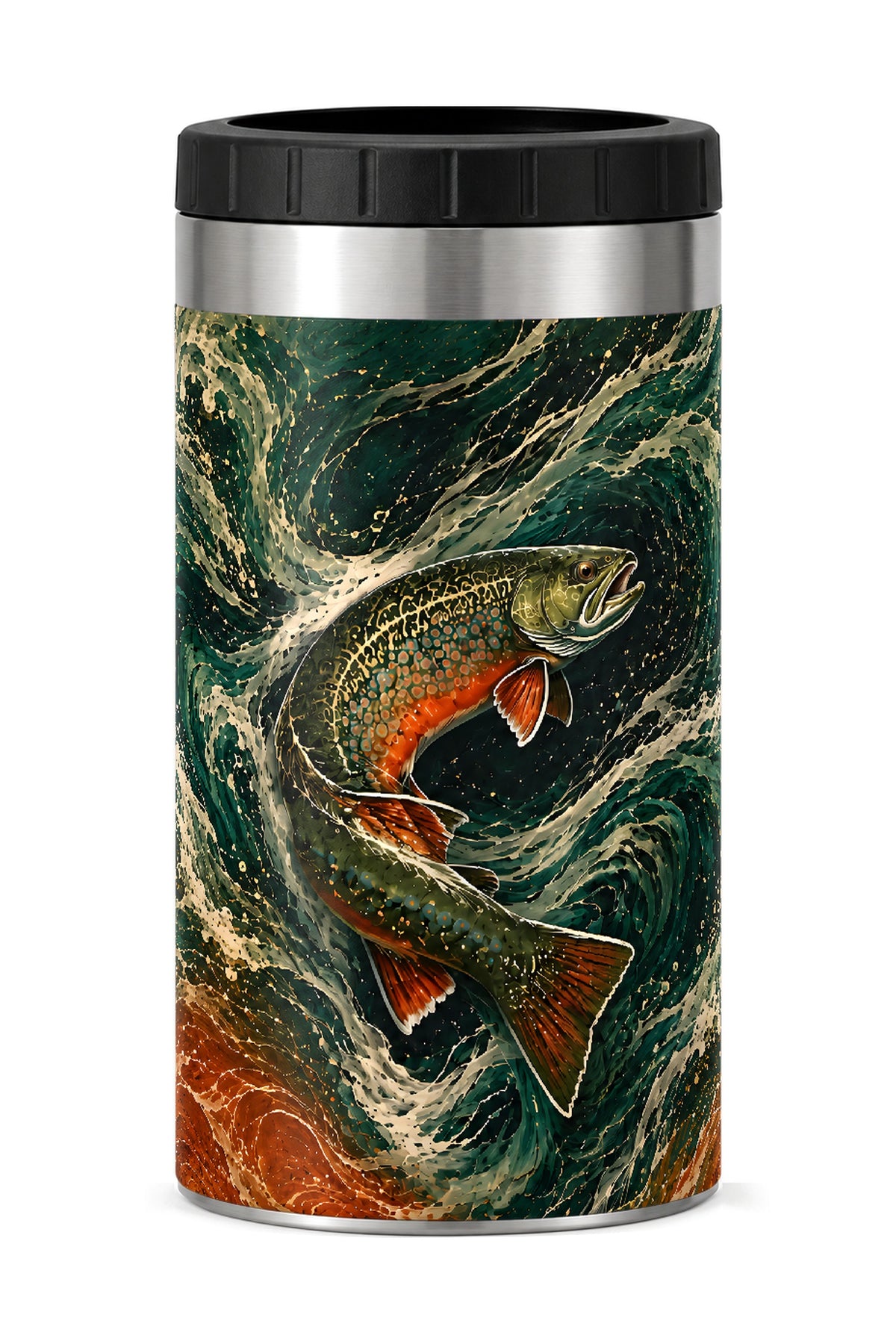 Whirlpool Brook Trout can cooler - front