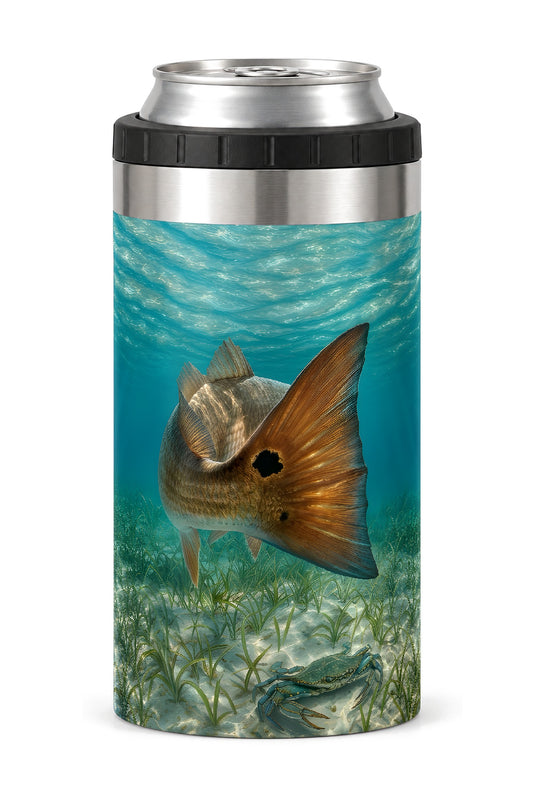 Redfish Tailing Tide can cooler - front