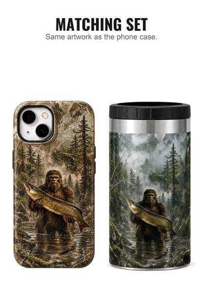 Woodland Bigfoot Muskie can cooler with matching phone case