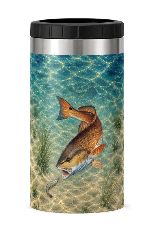 Red Drum Drift can cooler - front