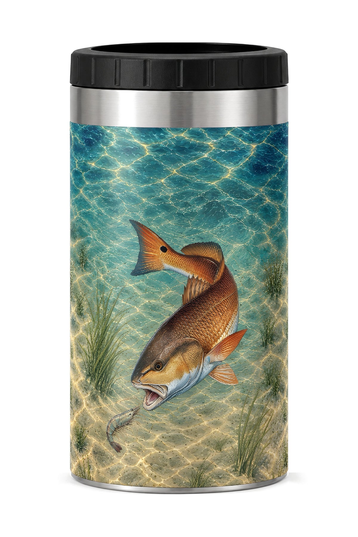 Red Drum Drift can cooler - front