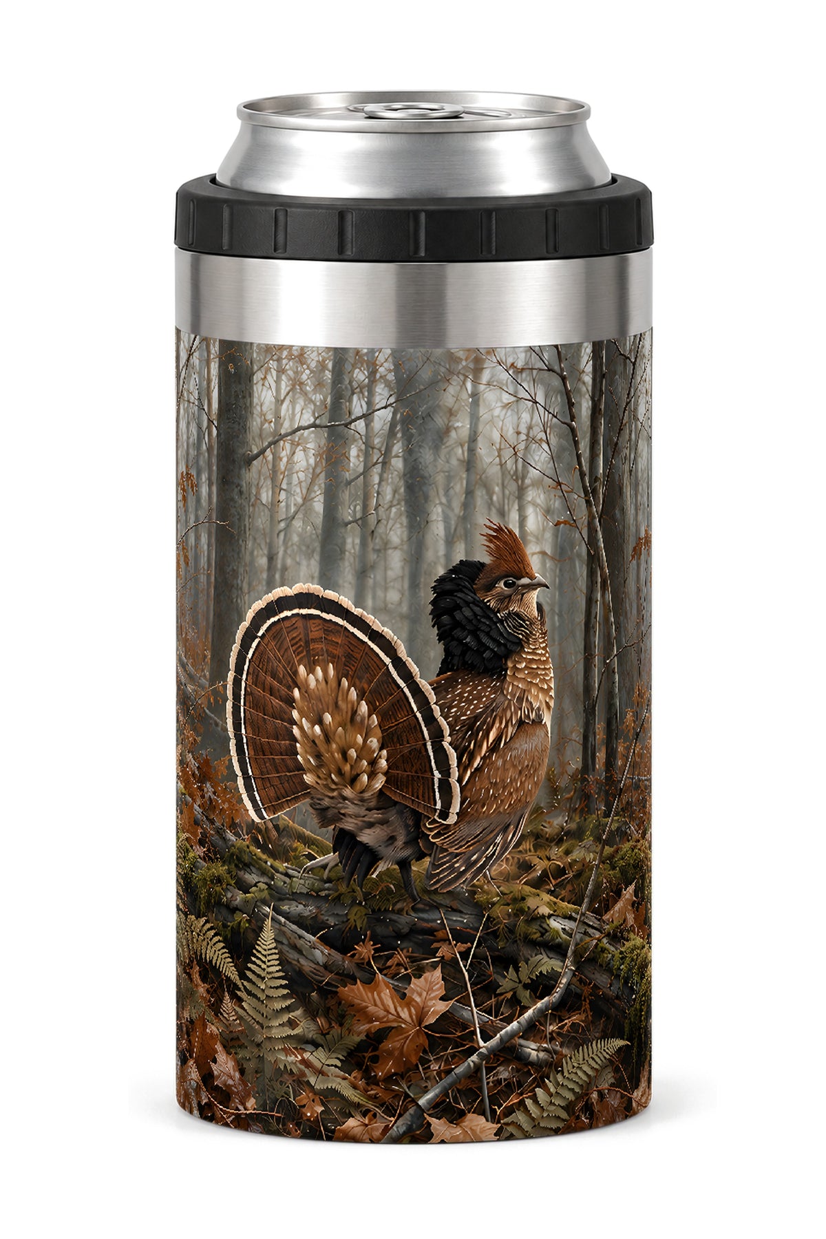 Ruffed Grouse Drummer can cooler - front