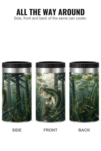 Largemouth Dockside Ambush can cooler - side, front and back