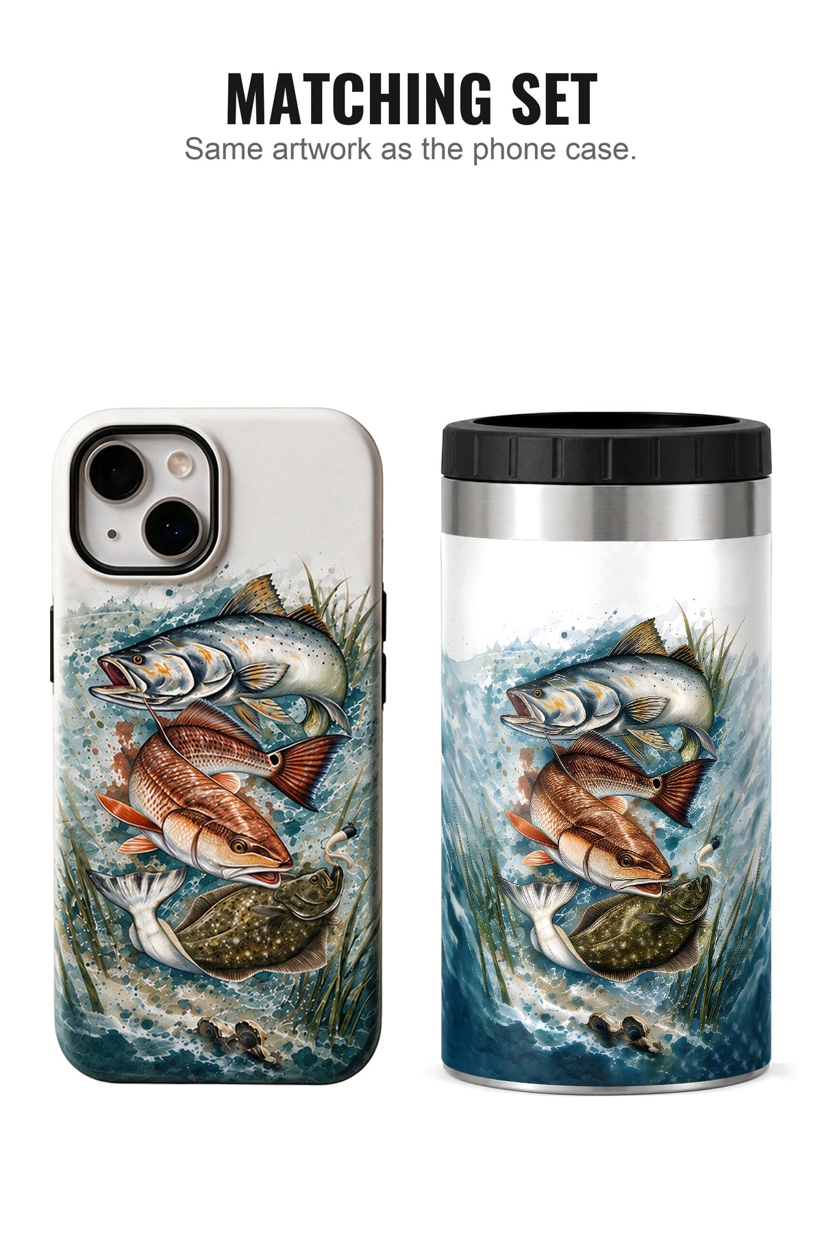 Saltmarsh Grand Slam can cooler with matching phone case