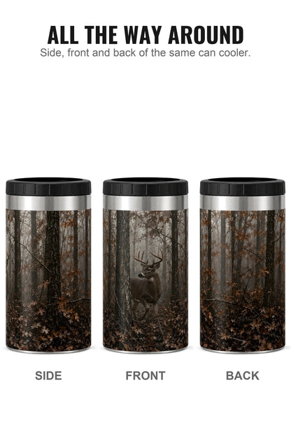 Dark Oak Whitetail can cooler - side, front and back