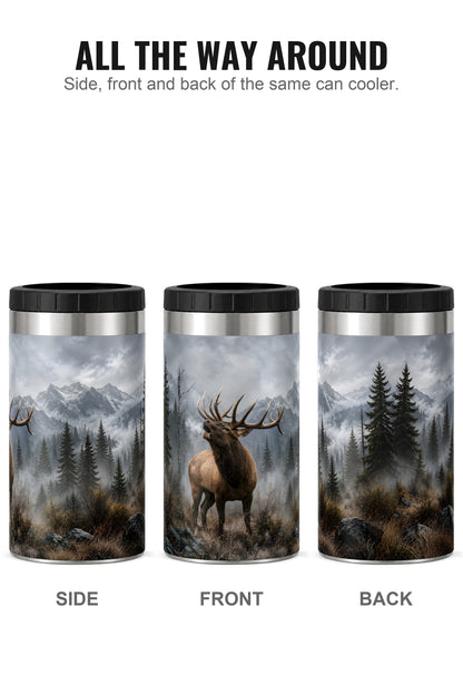 Majestic Elk Mountain Bugle can cooler - side, front and back