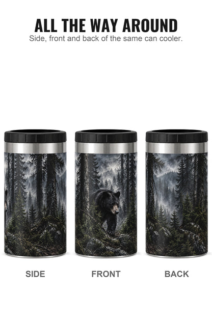 Dark Timber Black Bear Stalker can cooler - side, front and back