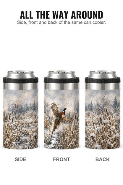 Snowy Marsh Pheasant Flight can cooler - side, front and back