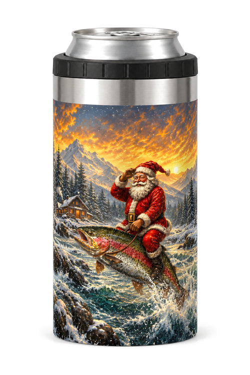 Christmas Trout Yuletide can cooler - front