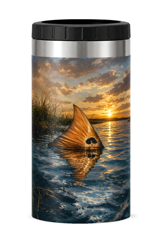 Twilight Marsh Tailing Redfish can cooler - front