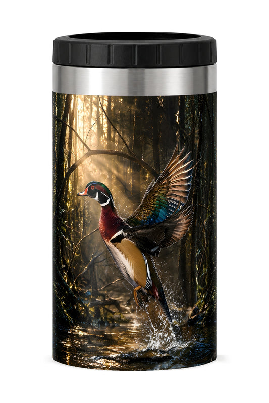 Golden Timber Wood Duck Takeoff can cooler - front