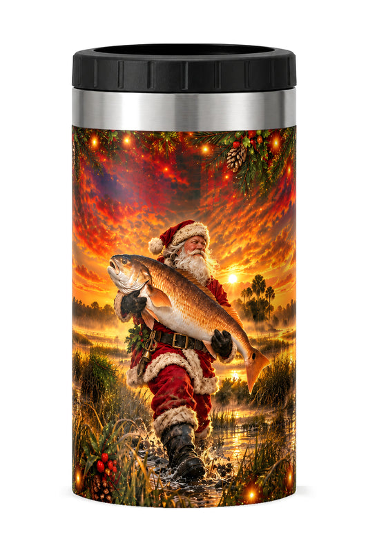 Santa Golden Red Drum Sunset can cooler - front