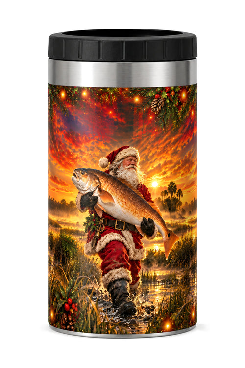 Santa Golden Red Drum Sunset can cooler - front