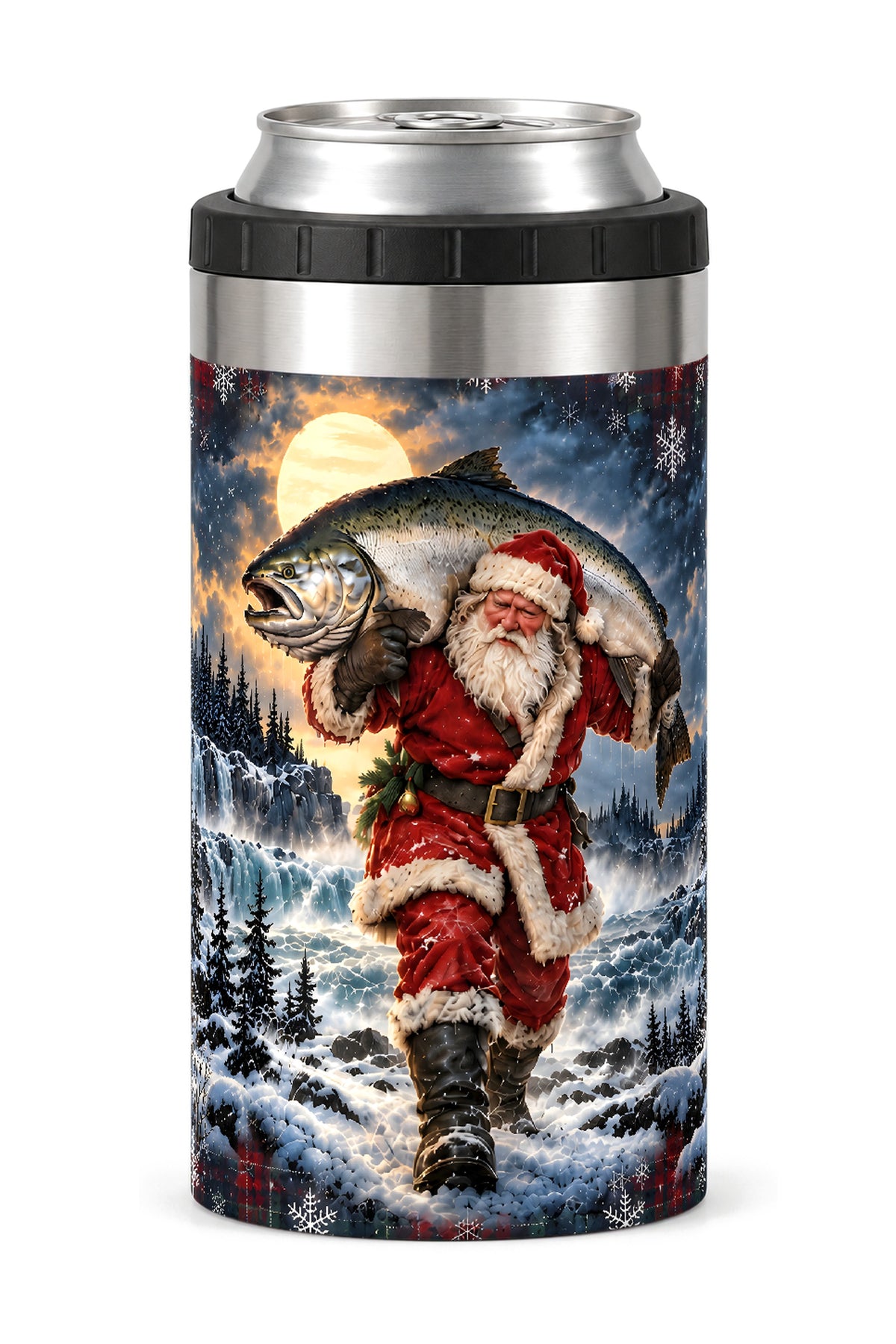 Santa Moonlight King Salmon Catch can cooler - front