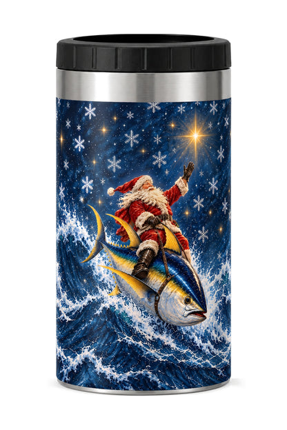 Santa Starlight Yellowfin Tuna Sleigh can cooler - front