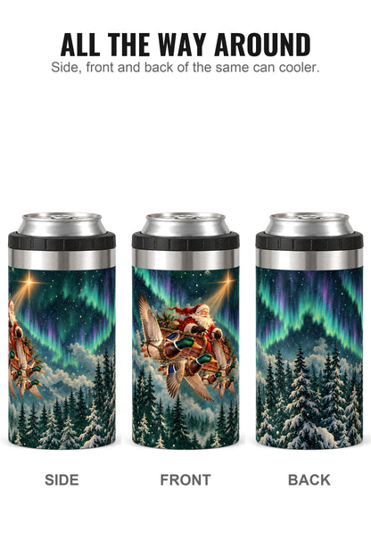 Santa Mallard Flight Sleigh can cooler - side, front and back