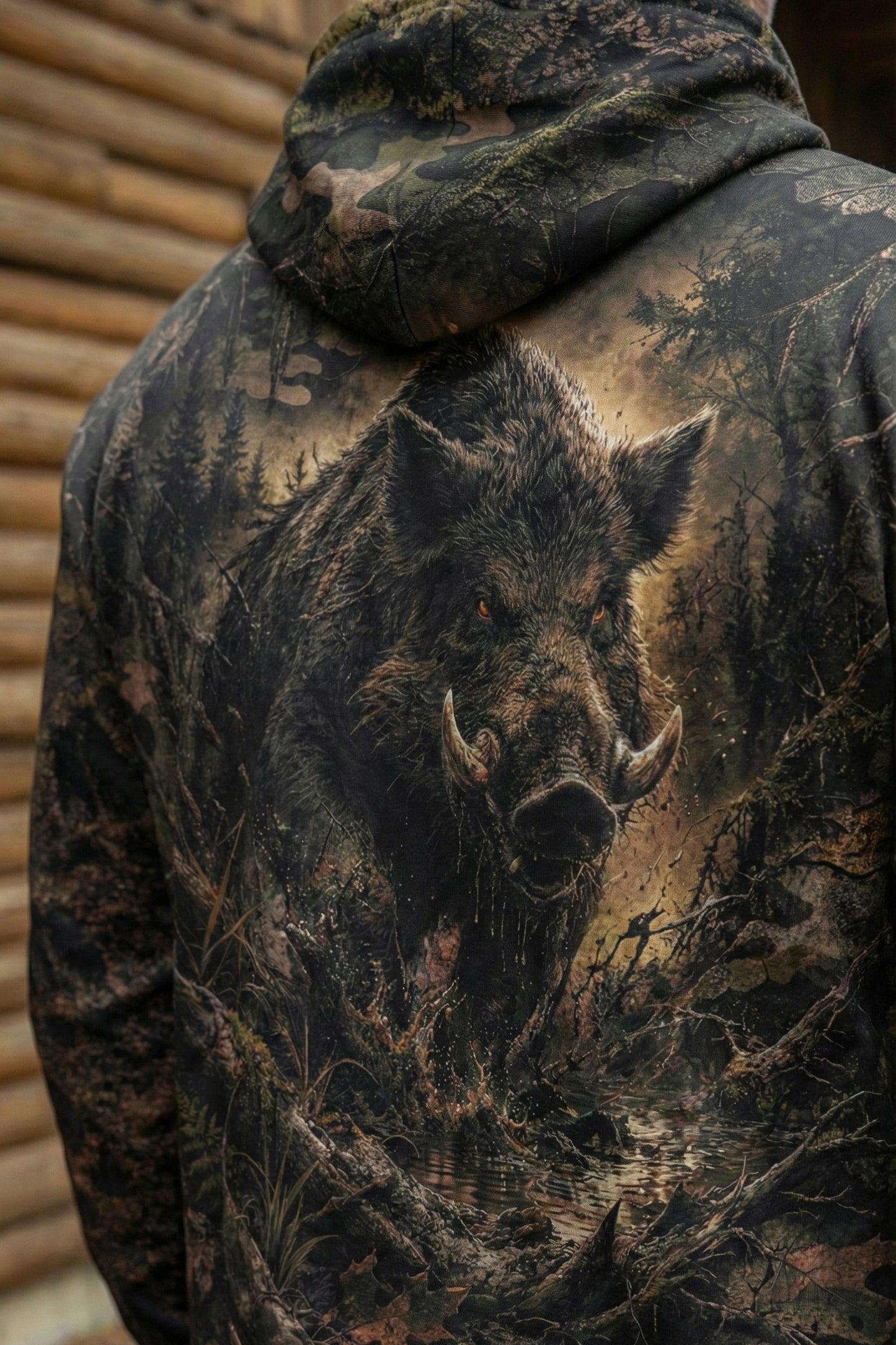 Hunter Fleece Hoodie - Shadow Boar Forest – B4R7