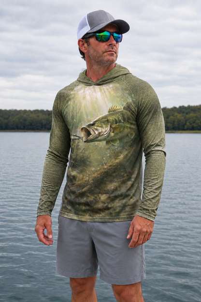 AirLite Fishing Sun Hoodie - Timber Bass Sunray - TBT44