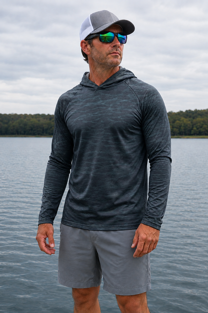AirLite Fishing Sun Hoodie - Deep Stealth Pike - TBT59