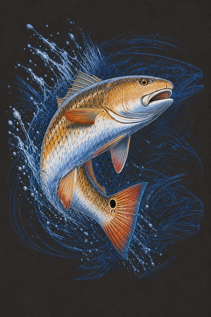 Performance Fishing Long Sleeve - Midnight Redfish - AOF188