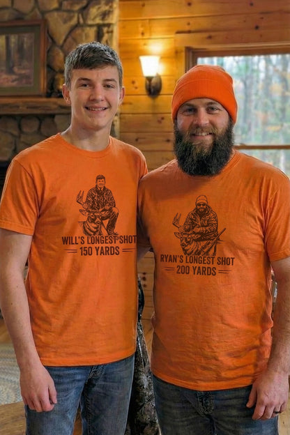 Longest Shot Hunting Tee - Custom Photo, Name & Distance