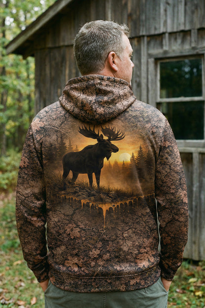 Everyday Hunter Hoodie - Majestic Moose Sunset Forest – SD8K