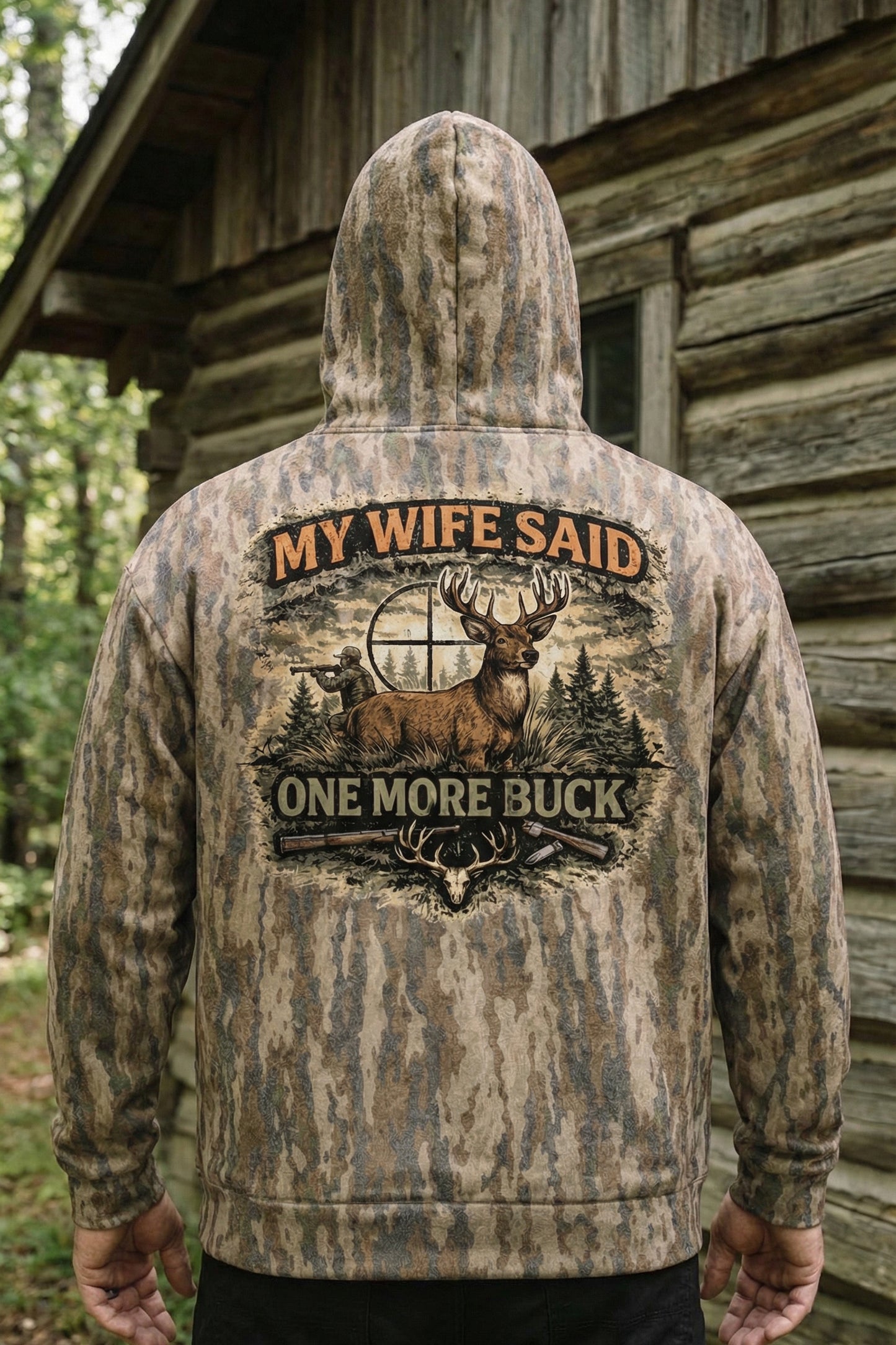 Performance Hunting Fleece-Lined Hoodie — My Wife Said One More Buck – BCK7