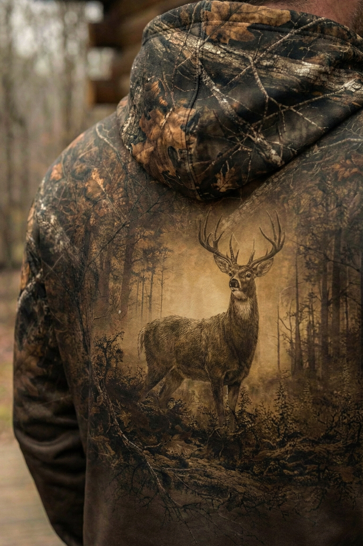 Hunter Fleece Hoodie - Autumn Forest Stag – DK7M